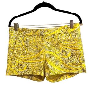 J. Crew Yellow Paisley Shorts